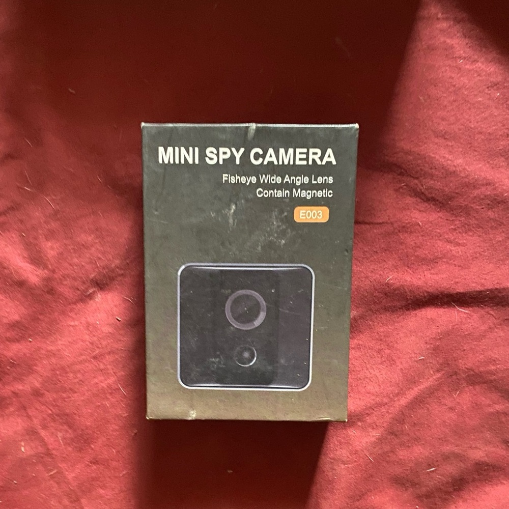 Mini Spy Camera with Fisheye Wide Angle Lens - Black